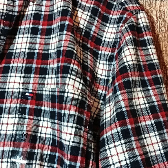 Tommy Hilfiger men's plaid flannel cotton/elastin classic fit button down medium - Picture 5 of 14